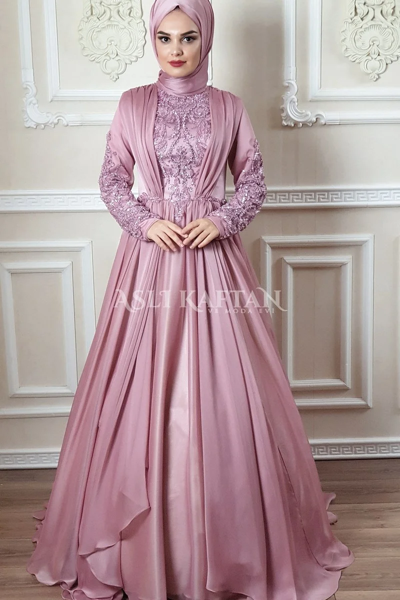 Belinda Pembe Nişanlık Abiye Modeli