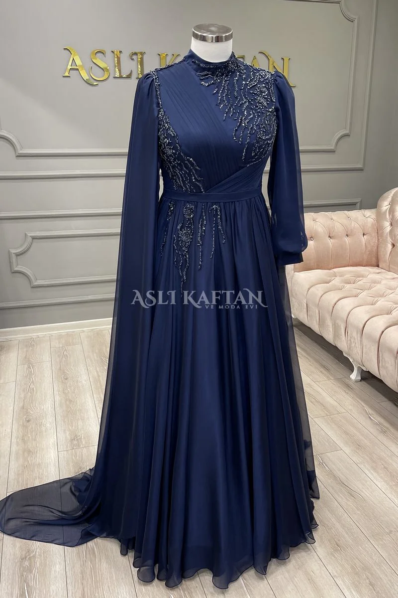 Adelina Lacivert Abiye - Nişanlık Modeli