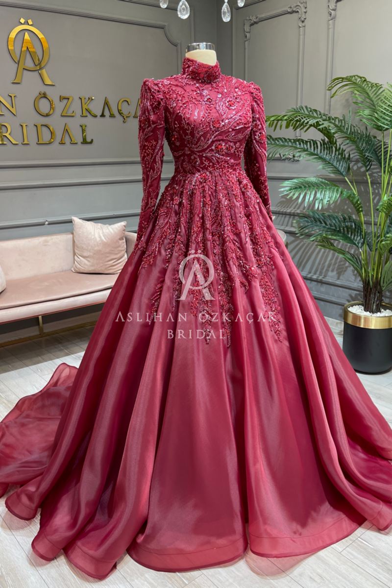 Berta 2 Tesettür Bordo Kınalık Modeli, 