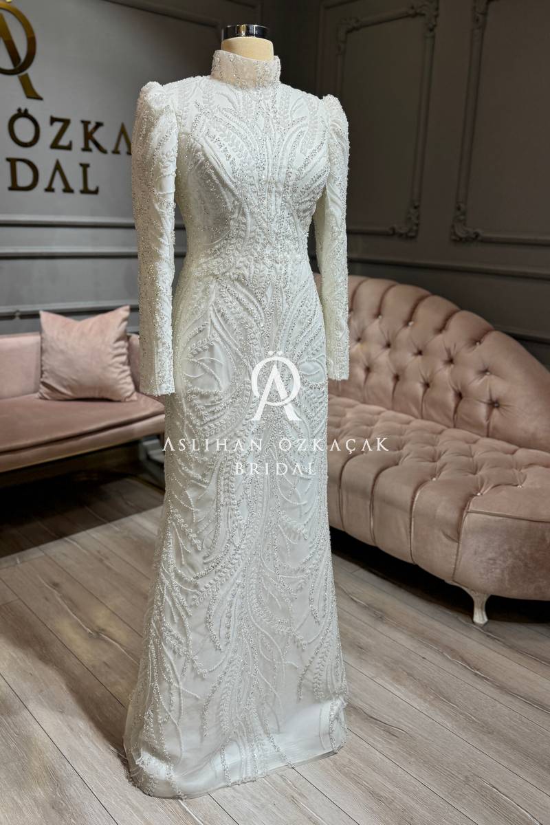 Adelina Tesettür Balık Gelinlik Modeli ,