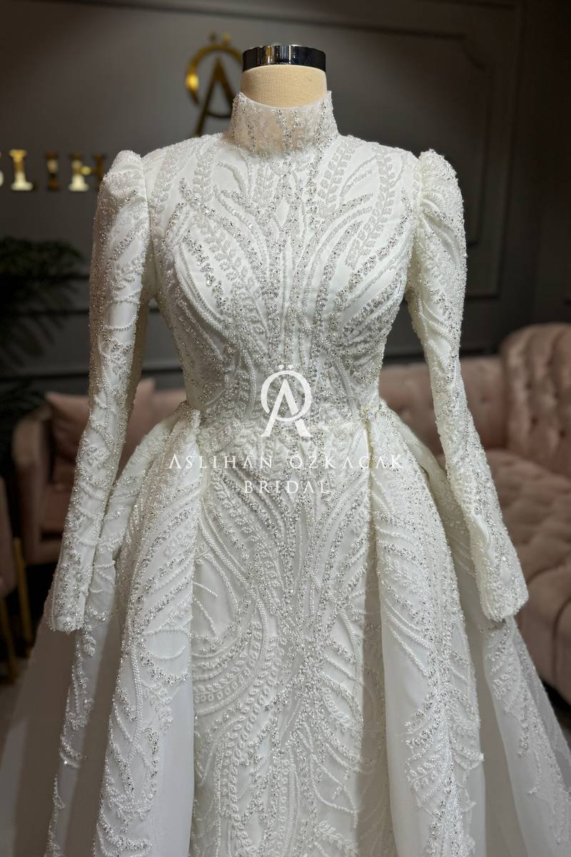 Adelina Tesettür Balık Gelinlik Modeli ,