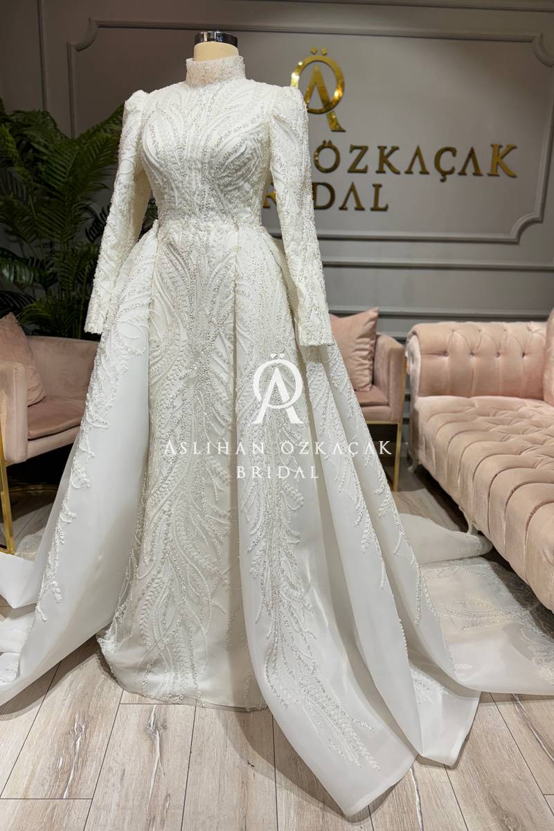 Adelina Tesettür Balık Gelinlik Modeli ,