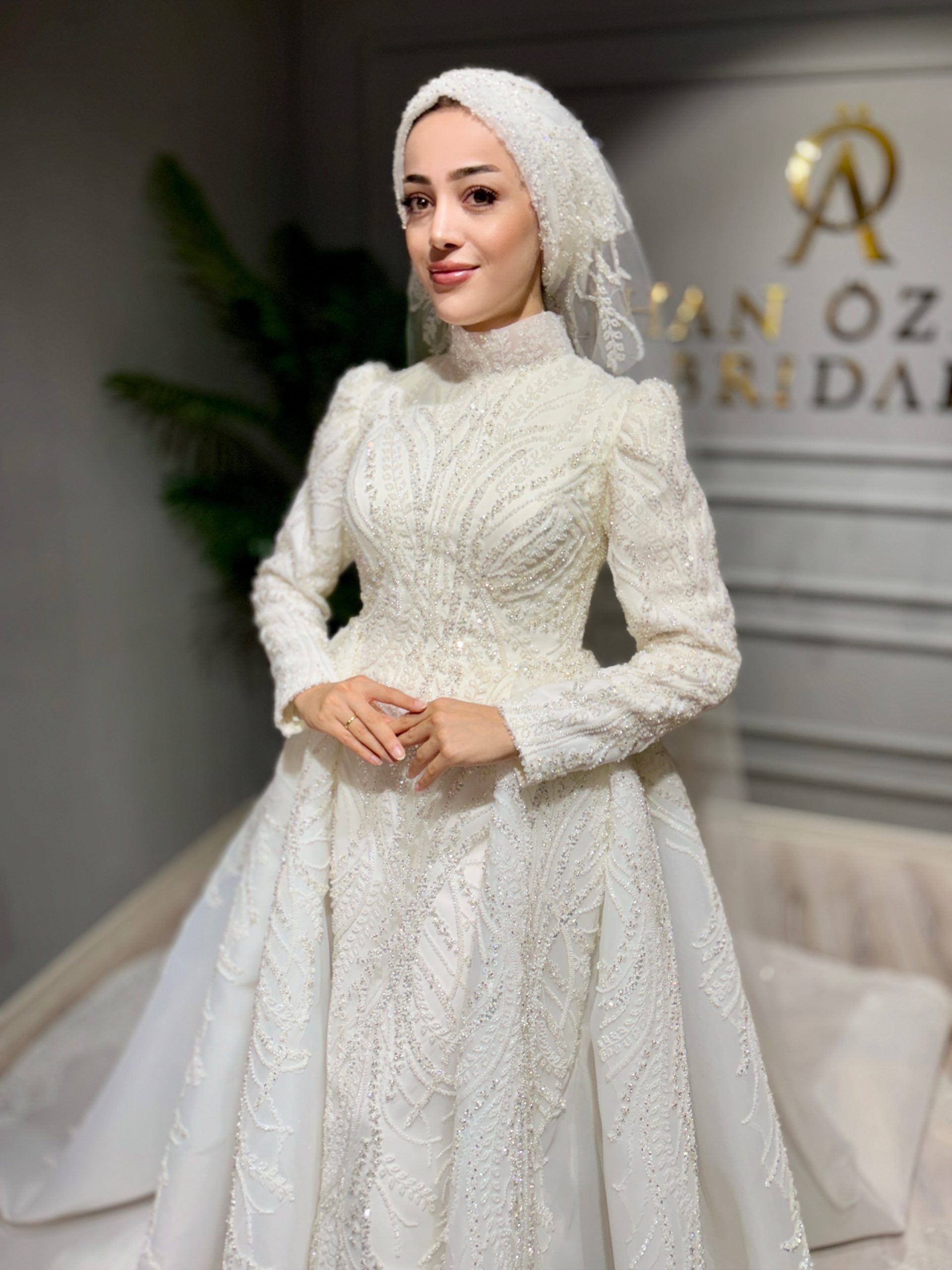 Adelina Tesettür Balık Gelinlik Modeli