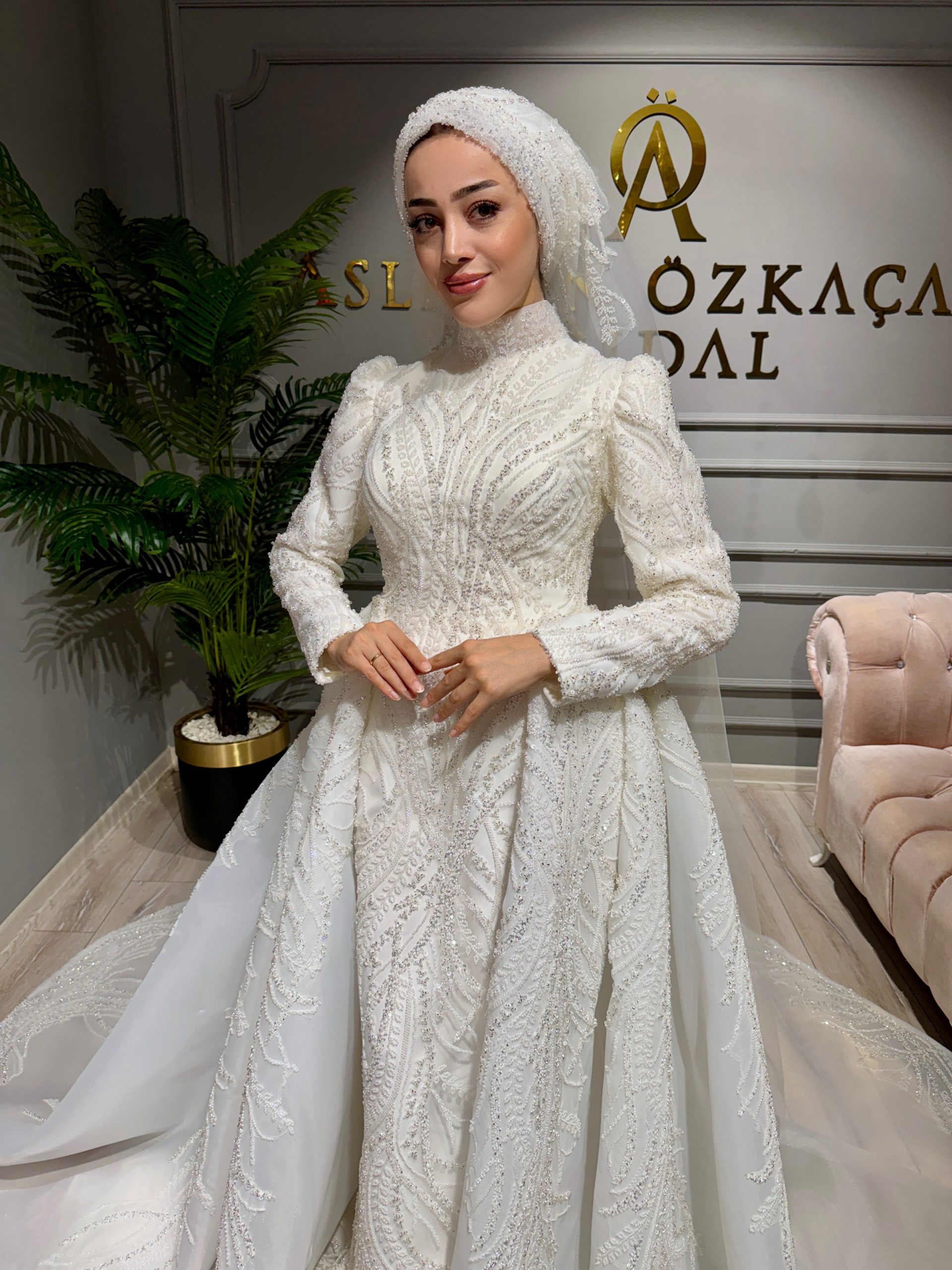 Adelina Tesettür Balık Gelinlik Modeli