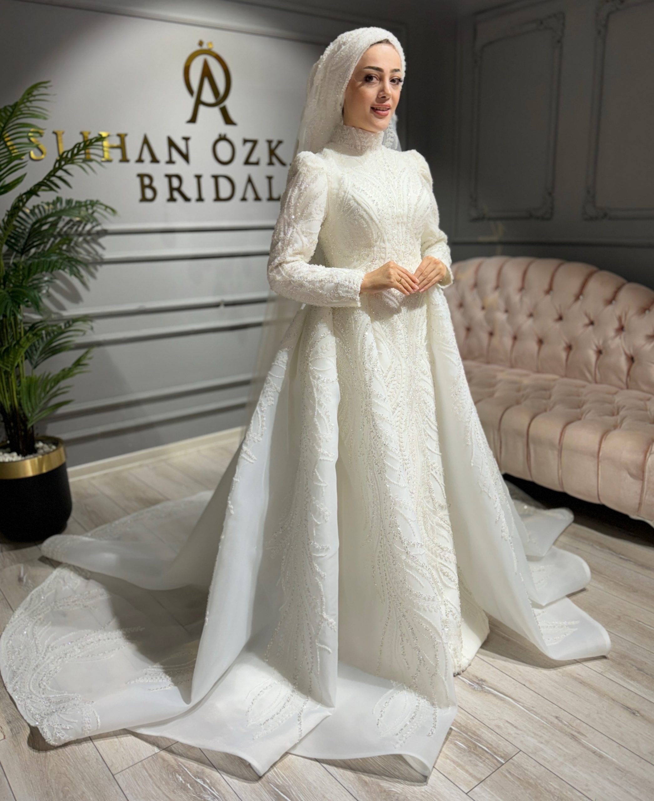 Adelina Tesettür Balık Gelinlik Modeli