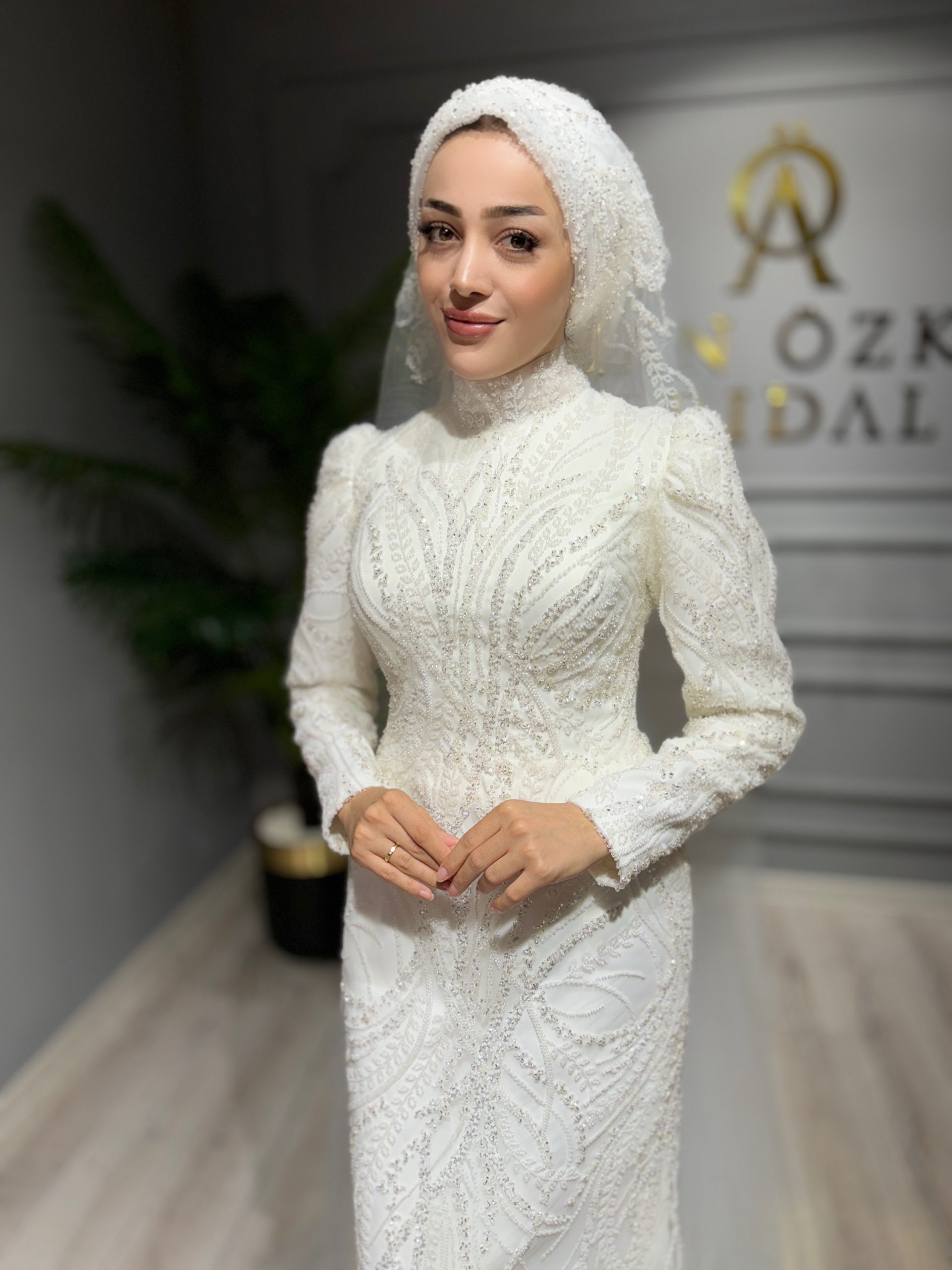 Adelina Tesettür Balık Gelinlik Modeli